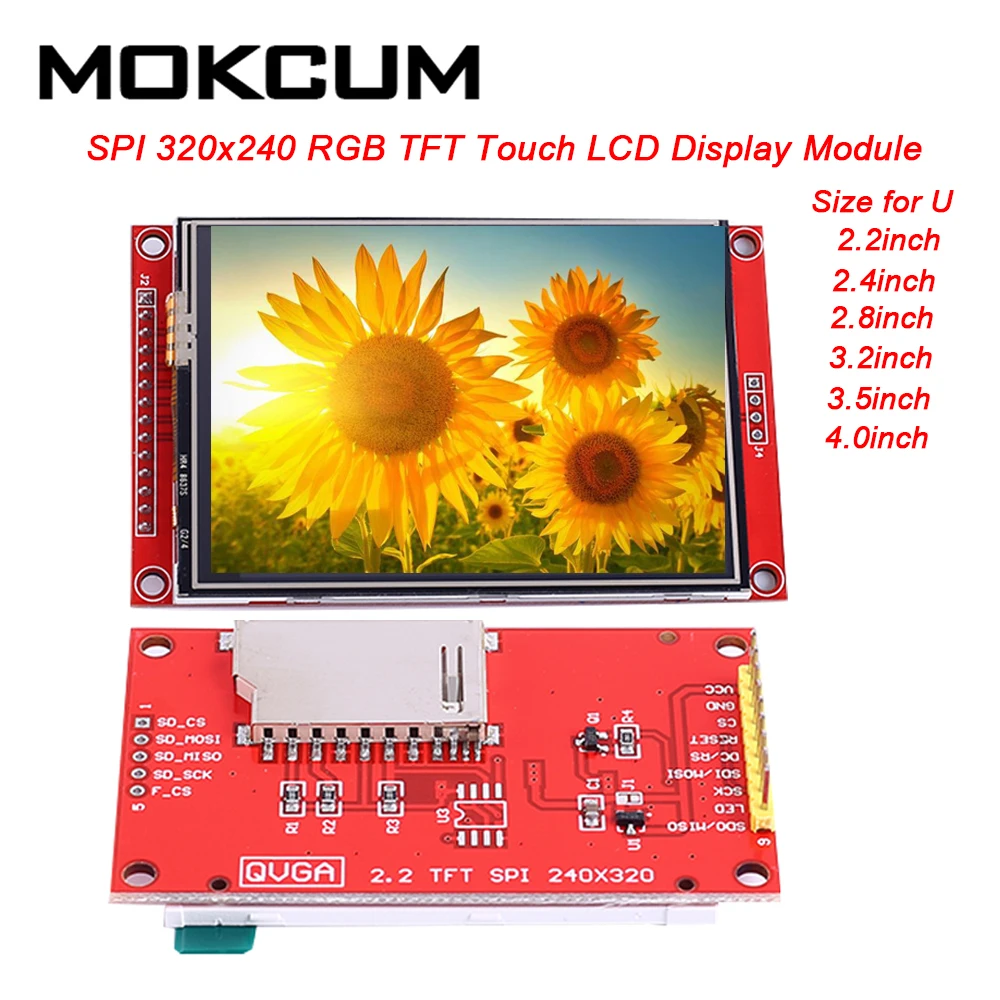 Модуль ЖК дисплея 2 4 8 3 5 дюйма SPI 0x320 RGB TFT с разъемом для SD карты драйвер ILI9341 240*320 240