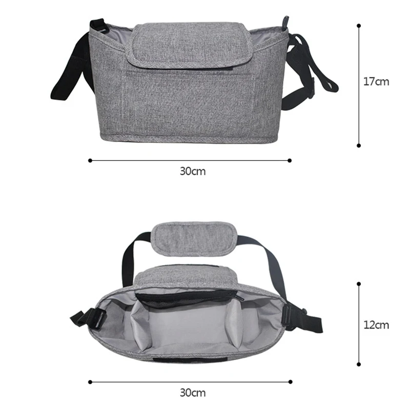 Organizador de cochecito de beb&eacute;, bolsa de pa&ntilde;ales con soporte para taza, accesorios para cochecito de beb&eacute;, gran oferta-3