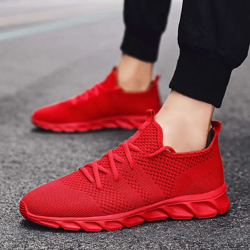 

Men's Running Shoes Outdoor Lace Up Men Sneakers Low Top Thick Bottom Male Running Shoes Slip Resistant Boy Sport Sneakers 201G
