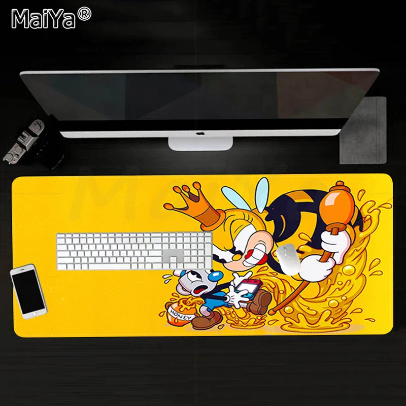 

Maiya New Design Cute Cuphead Gamer Speed Mice Retail Small Rubber Mousepad Free Shipping Large Mouse Pad Keyboards Mat
