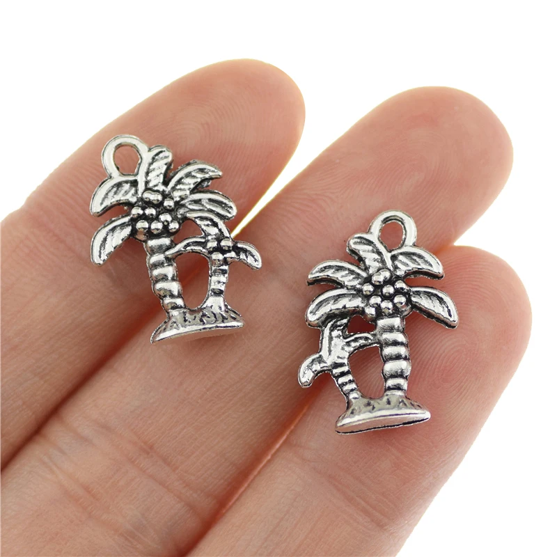 

20 штук 18x13 мм Подвески Пальма Кокосовая пальма античное серебро Цвет покрытые Подвески Ювелирных изделий DIY тибетское серебро ручной работы...