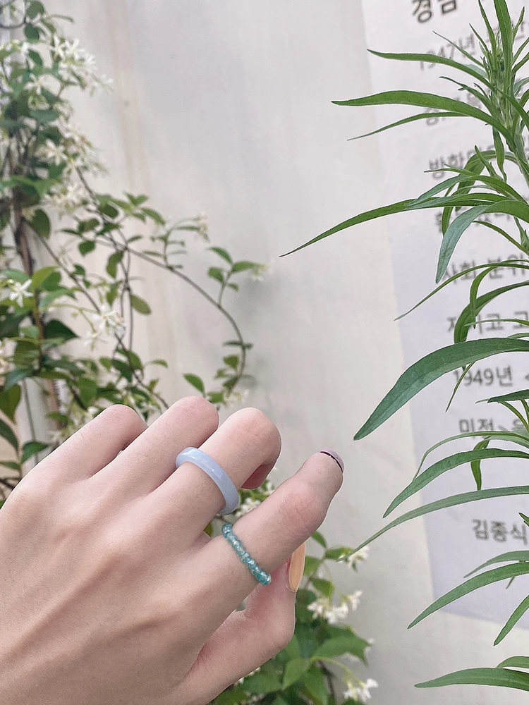 2021 винтажное резиновое кольцо корейские весенние красочные Кристальные бусины