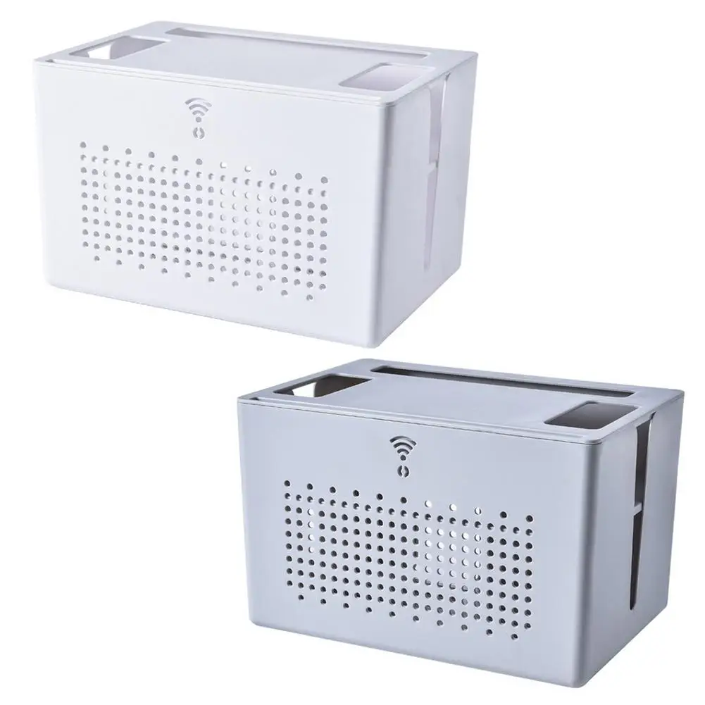 

Double-layer Router Storage Box Hollow Cable Management Case Heat Dissipation Detachable Router Container For Save Space
