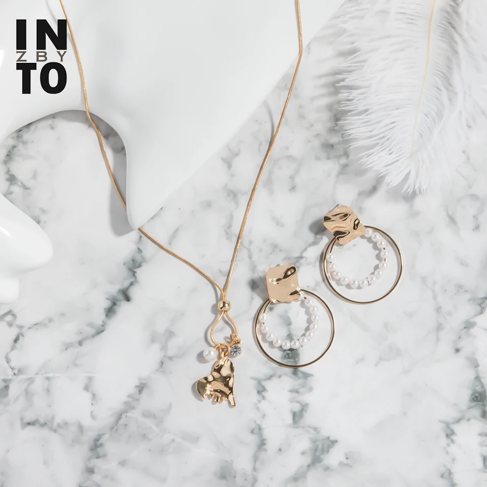 Ожерелье с подвеской в форме сердца кристаллами Модный Ювелирный Комплект