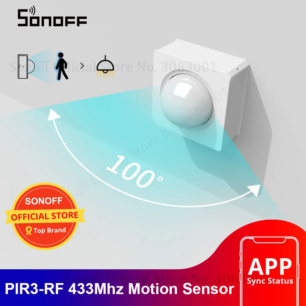 SONOFF PIR3-RF 433Mhz Smart Motion Sensor Work with SONORF Bridge via eWeLink APP Alarm Notification Scene For Home | Электроника