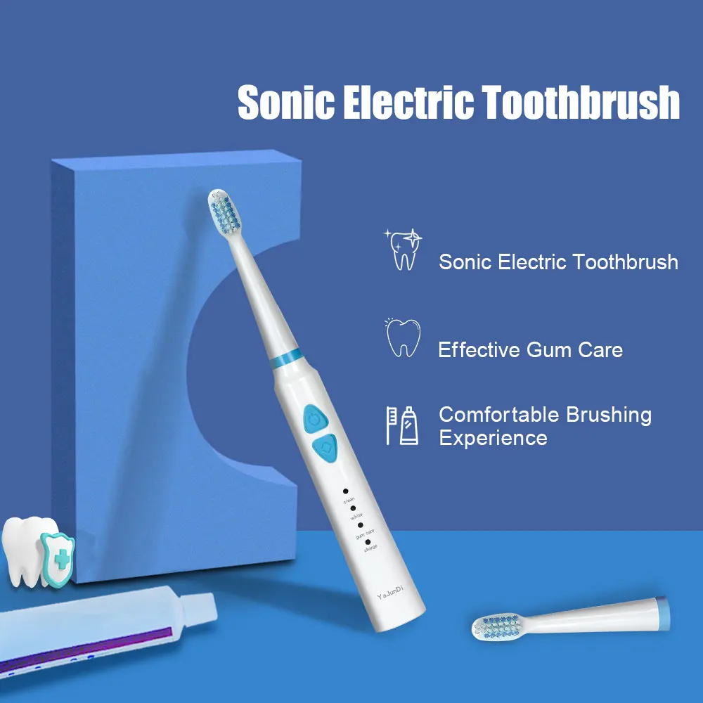 

Sonic Electric Toothbrush 3Mode USB Charger Washable Electronic Whitening Teeth Timer Brush Waterproof For Teeth Cleaning