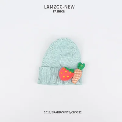 Light Blue CoolCheer/Новые шапки, шапка s, Детская шерстяная шапка с морковкой, карамельный цвет, осенне-зимний теплый непродуваемый вязаный головной убор - Цвет: Light Blue