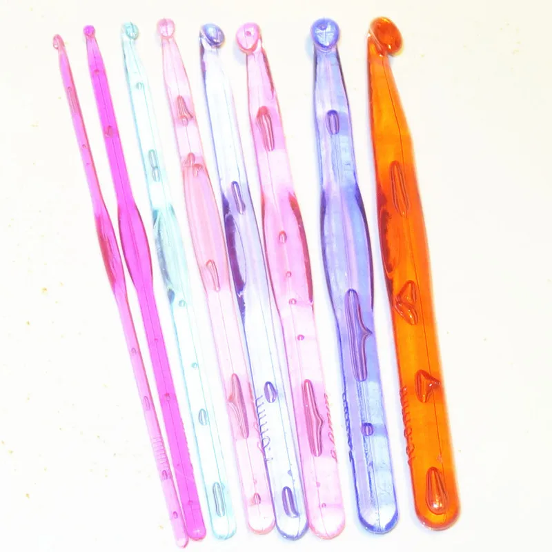 8 pieces Crochet hook [3.0MM-10.0MM] Knitting needles PVC pins candy Colorful Plastic kit Weaving tools Acrylic crochetnew t68 | Дом и сад