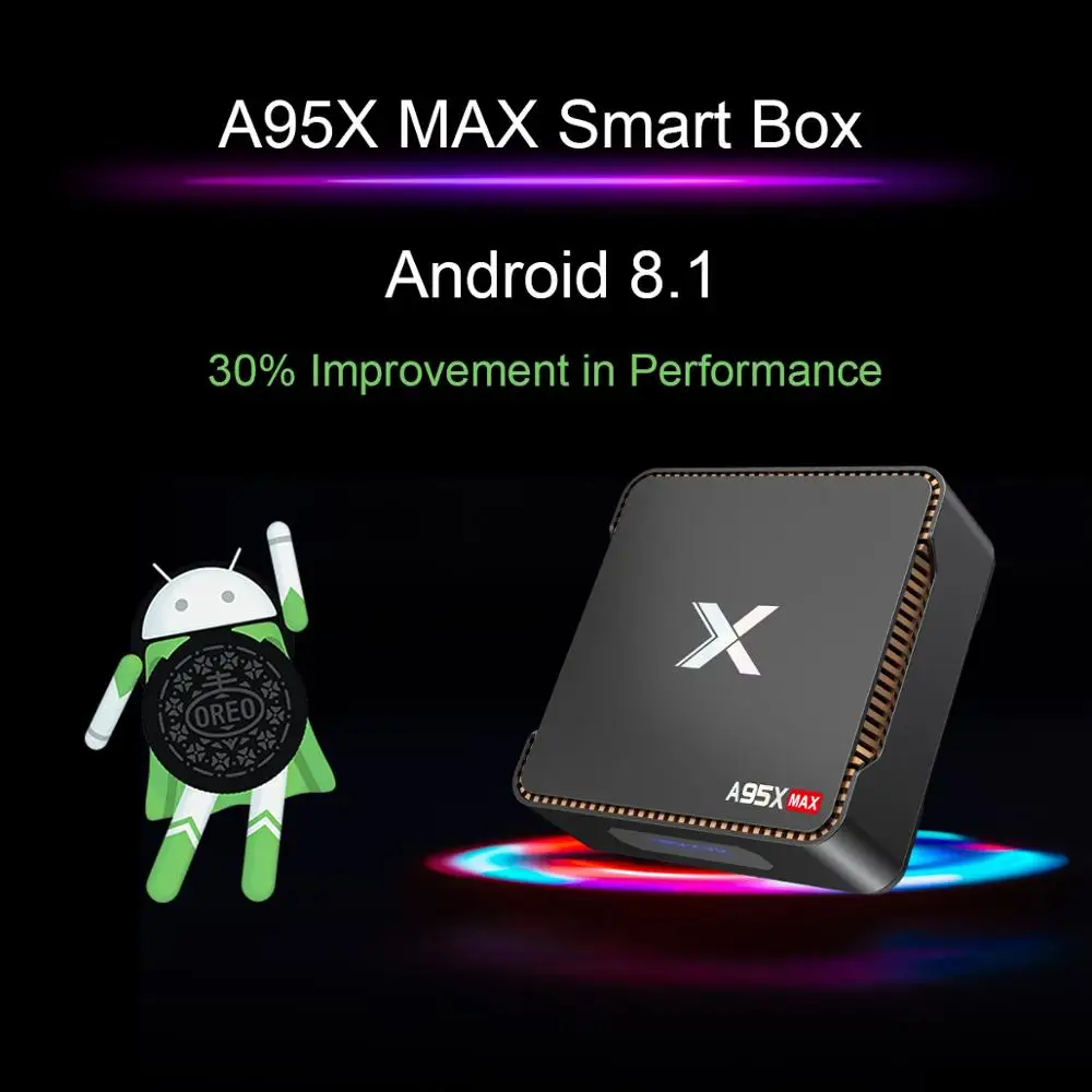 A95X MAX X2 Android 8 1 ТВ коробка 4 Гб 64 Amlogic S905X2 2 4G &amp 5G Wi-Fi BT4.2 1000 м поддержка жесткий диск