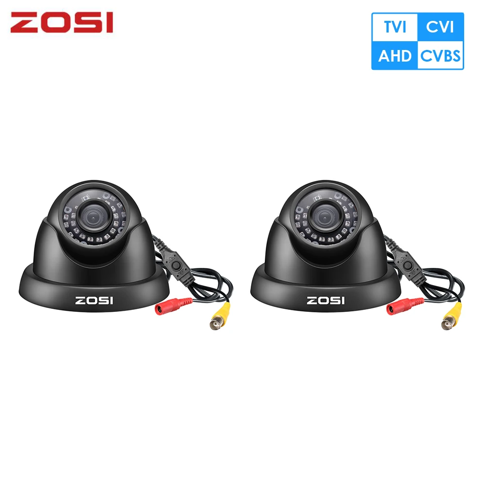 Купольная камера видеонаблюдения ZOSI 1080P TVI CVBS AHD CVI 4 в 1 HD с ИК фильтром и защитой от
