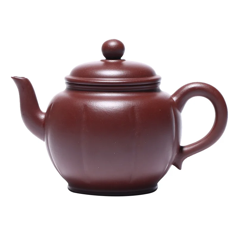 

Yixing mine purple red mud palace lamp purple sand pot hand made plain noodles classic teapot and tea set