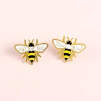 cartoon cute bee kind brooch bag shirt pins alloy enamel badges broches for men women badge pins brooches jewelry accessories