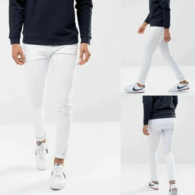 Джинсы мужские узкие брендовые штаны-карандаш повседневные брюки облегающие