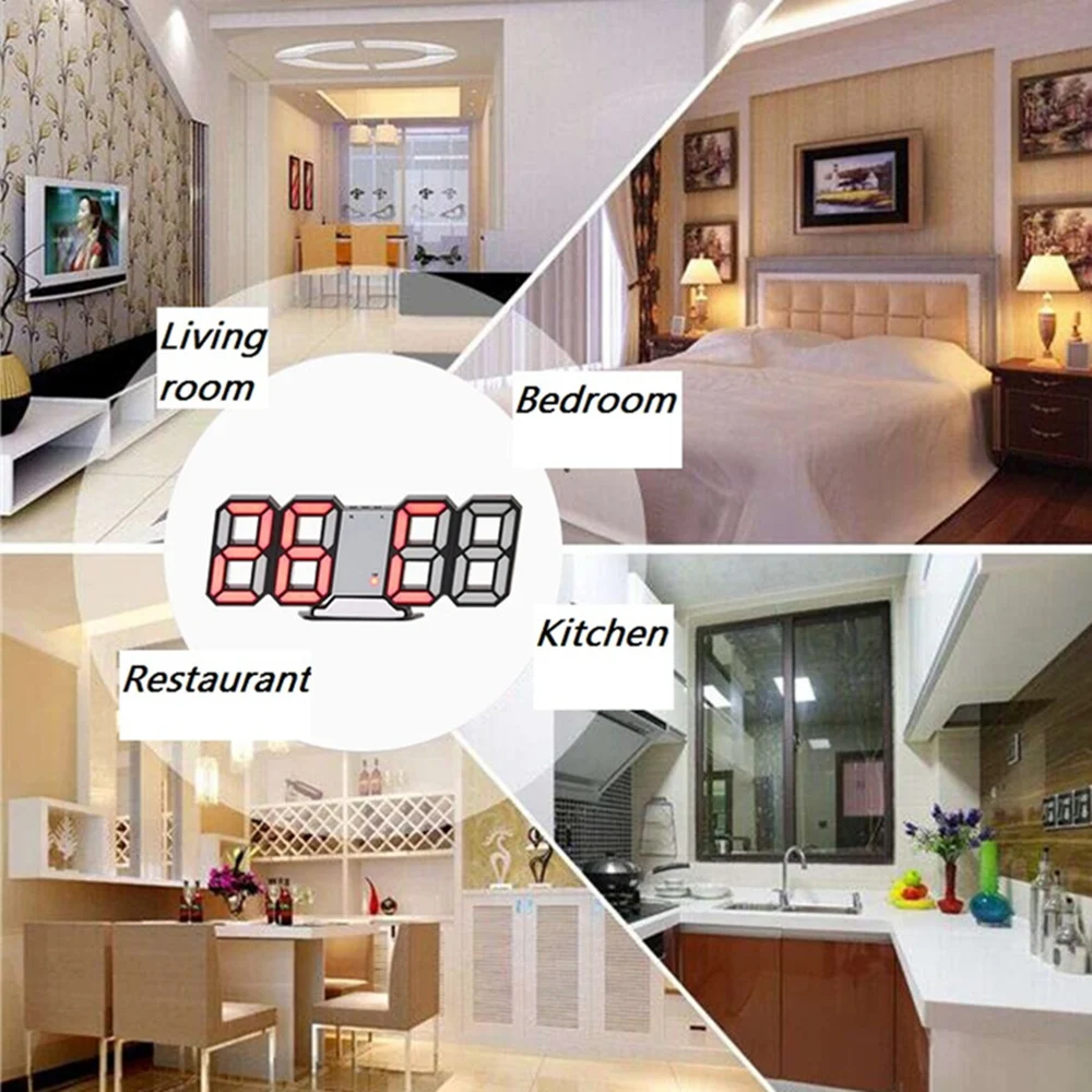 Часы светодиодные цифровые многофункциональные настольные часы с календарем