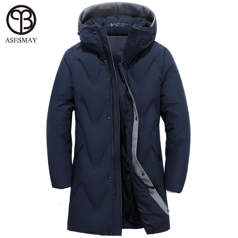 Мужская куртка пуховик с капюшоном и пуховиком на 2019 утином пуху цвет в