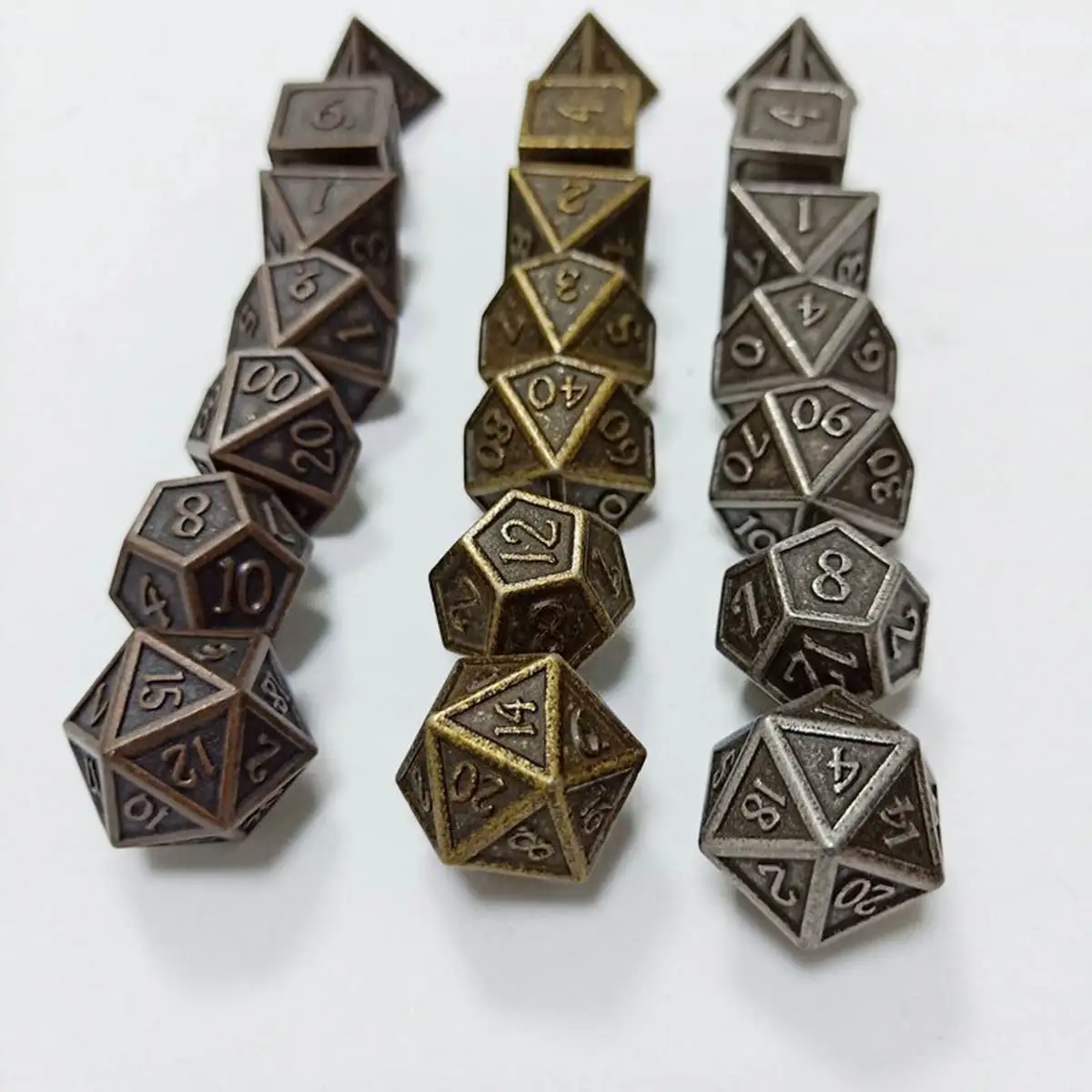 7Pcs рельефный рисунок Heavy Metal многогранные кости набор для ролевые игры настольные