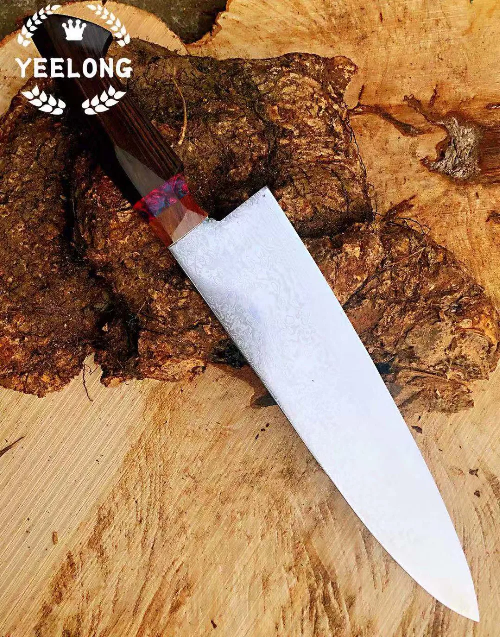 Дамасский нож шеф-повара, японский кухонный нож Gyuto, инструмент для приготовления мяса vg10, ядро из нержавеющей стали со стабилизированной деревянной ручкой