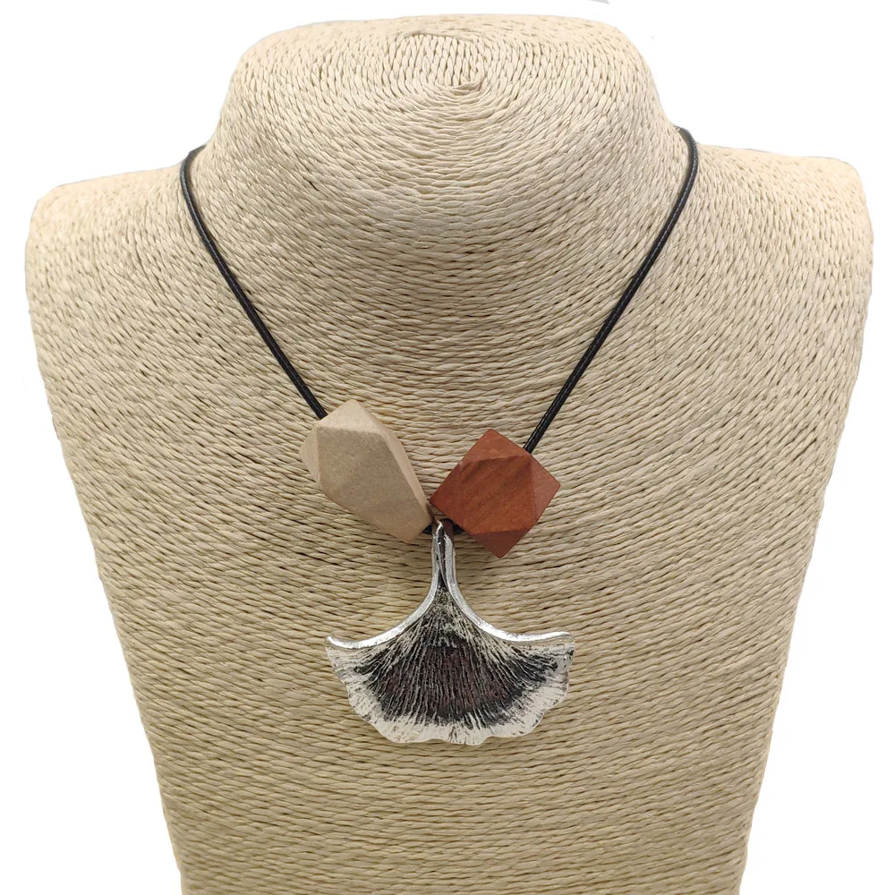 Лидер продаж длинное деревянное ожерелье с кулоном в этническом стиле