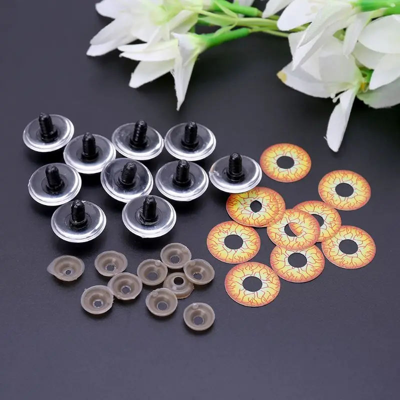 10pcs 12mm/14mm/16mm/18mm/20mm/24mm Plastic DIY Puppet Safety Eyes for Handmade Horror Doll Craft Halloween Toy Drop Ship | Игрушки и