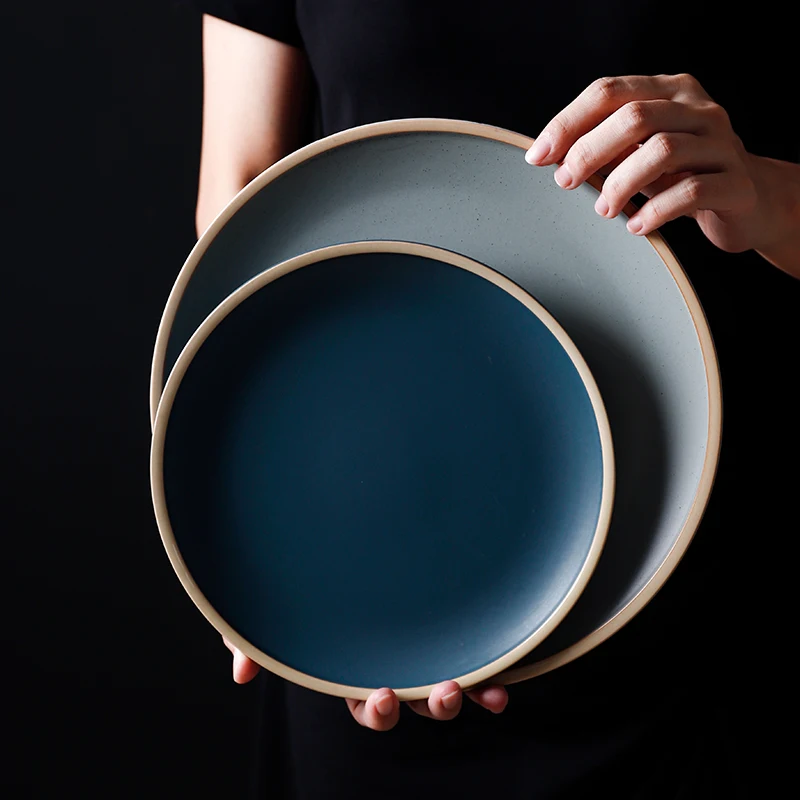 

Round Underglaze Ceramic Baking Dinner Plates Dish Baked Rice Dishware Tableware Dessert Bakeware Dishware Kitchen