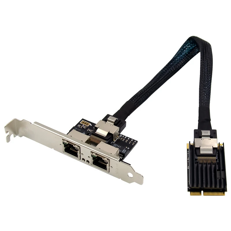 Dual RJ45 Network Card MiNi PCIe Gigabit Ethernet Adapter for  I350 Industrial Control Network Device Adapter