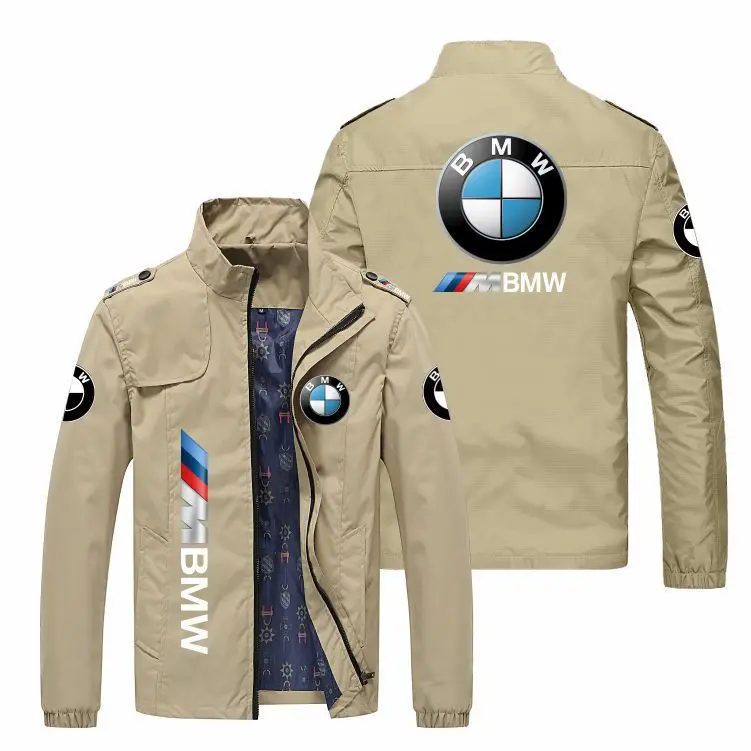 

2021 HOT New Men's Jackets Spring Fall Fashion Slim Coat Men's Casual Baseball Motorcycle Jacket Zipper Men's BMW logo jacket