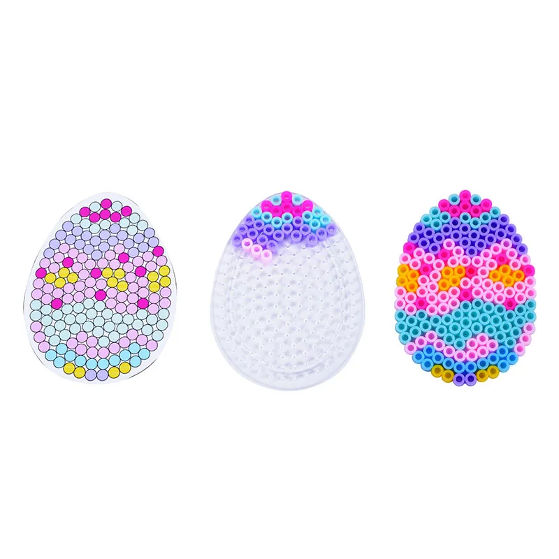 

JINLETONG Fuse Beads Set Colorful Hama Beads Easter Kit Iron Beads for Kids with Ironing Paper, Pegboard Egg Easter Gift Kids