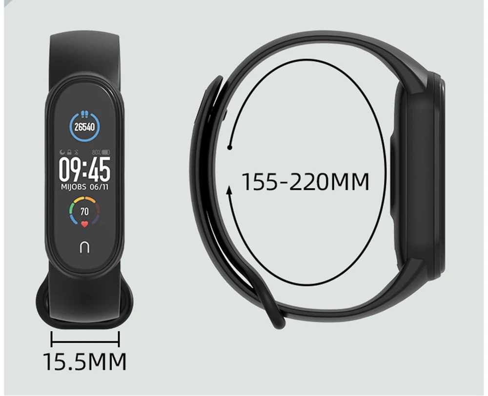 

Two-Color Soft Silicone Strap For Xiaomi MI Band 5 The Same style in colorful TPU Replacement Bracelet For MI Band 5 Wristband