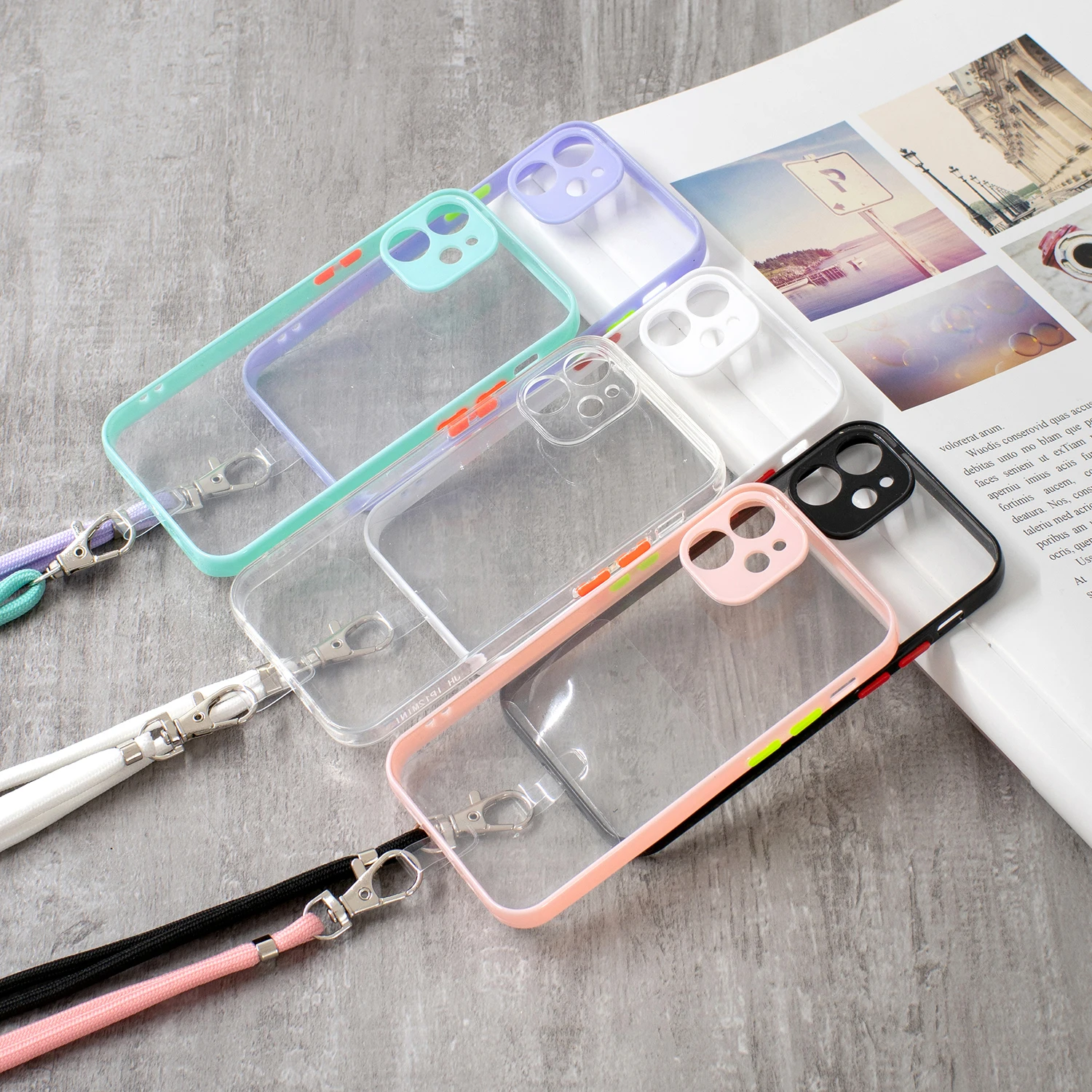 

Lanyard back cover for iPhone 7 Plua 8 Plus X XR XS Max 11 Pro Max 12 Pro Max 12 mini Silicone phone case