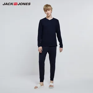 JackJones мужская хлопковая Домашняя одежда, мягкий теплый базовый комплект, пижамный комплект 2193HG502