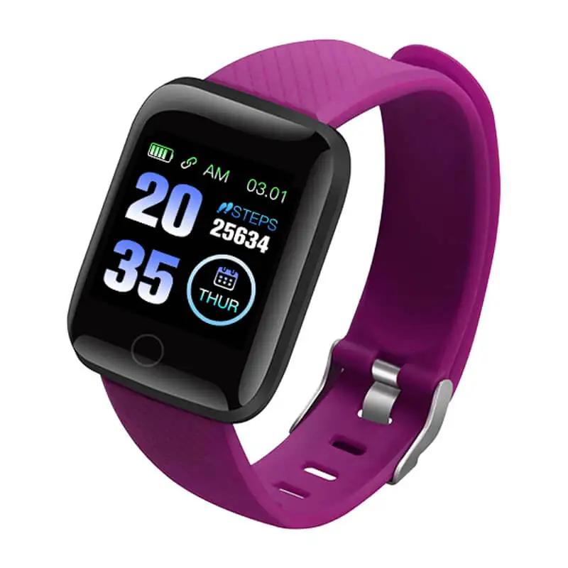 Purple Foloy мужские часы 116 плюс большой экран кровяное давление сна IP67 водонепроницаемые цифровые умные часы женские часы - Цвет: Purple