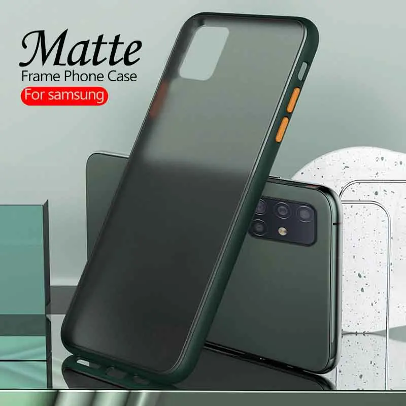 Frame Matte Case For samsung Galaxy a51 a71 a10 a30 a40 a50 a70 a30s a50s s20 Ultra s10 s8 s9 note 10 plus silicone Bumper Cover | Мобильные