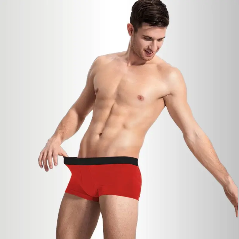 Мужские хлопковые трусы-боксеры с изображением комфортные трусики из дышащей