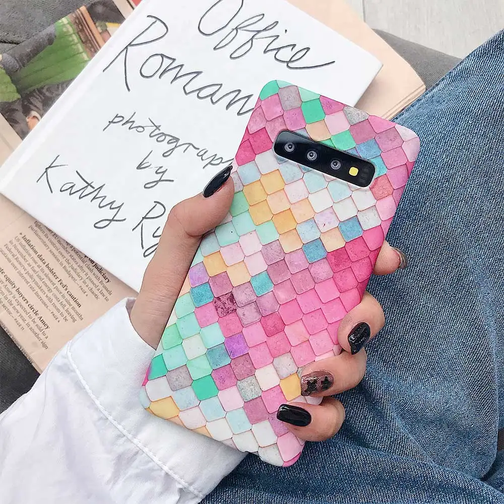 Чехол для телефона KISSCASE Fish Scale Samsung Galaxy S10 5G S10E Plus S9 S8 S7 светящийся чехол A50 A70 Note 10