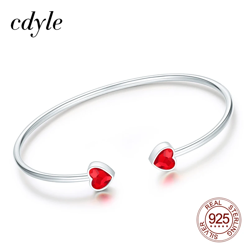 Женский браслет на запястье Cdyle из стерлингового серебра 925 пробы с красными