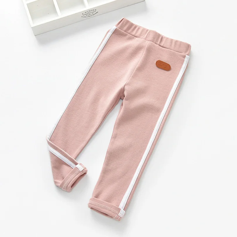 Детские модные штаны для девочек однотонные детские спортивные Леггинсы в