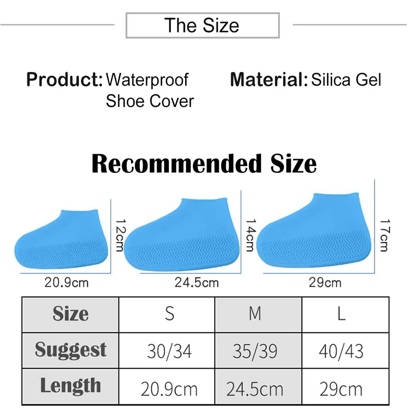 

Silicone Waterproof Shoe Cover Reusable Non-slip Rain Boot Unisex Shoes Protectors Boot Outdoor Rainy Days Elastic Overshoes