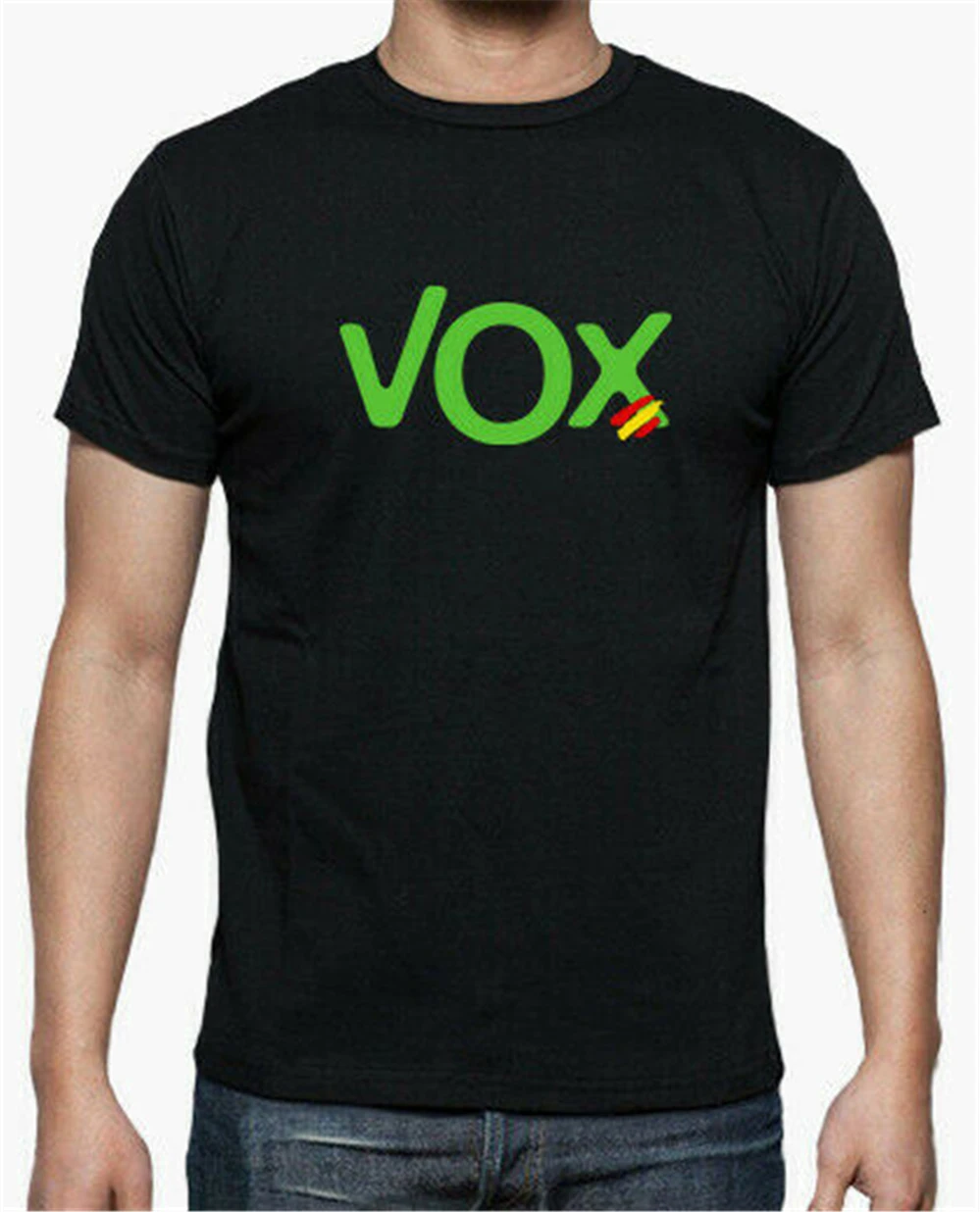 Camiseta-Футболка-Roly Con Logo Vox espanana Повседневная футболка | Мужская одежда