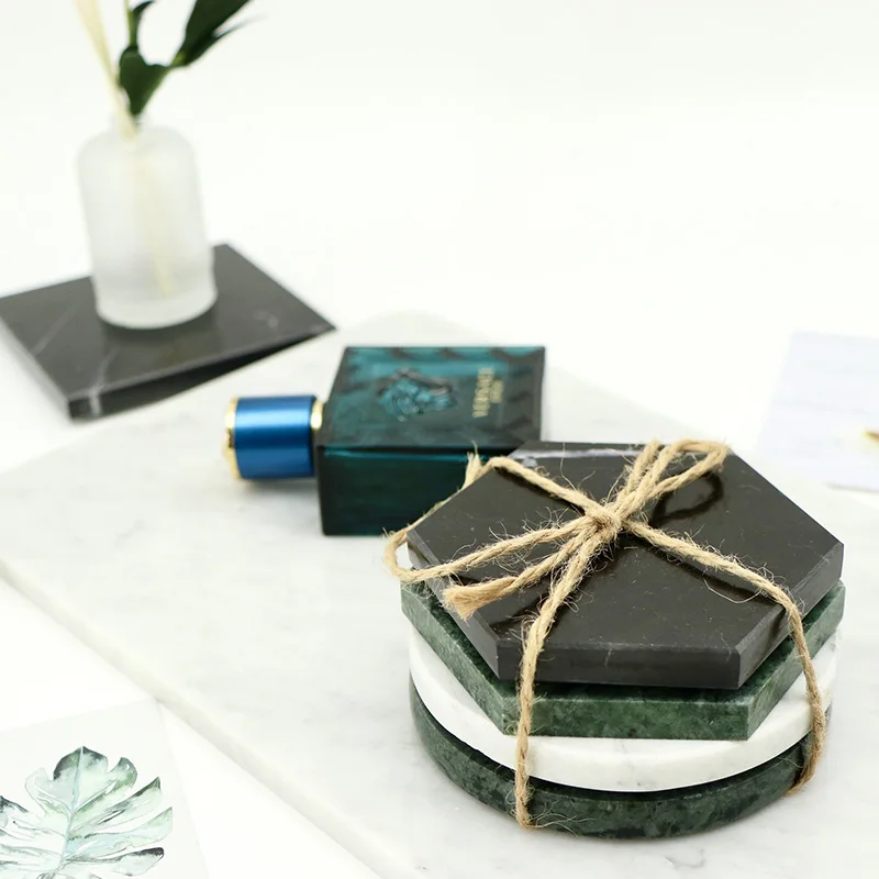 Natural Marble Coasters Ins Simple Insulation Pad Art Creative Jewelry Nordic Style Mat Still Life Shooting | Дом и сад
