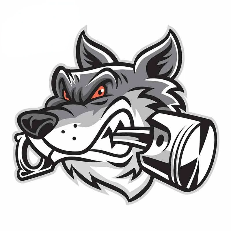 

for Wolf Bite The Piston Funny Car Stickers Vinyl Car Sticker Anime Waterproof Custom Printing Decal 15cm*13cm