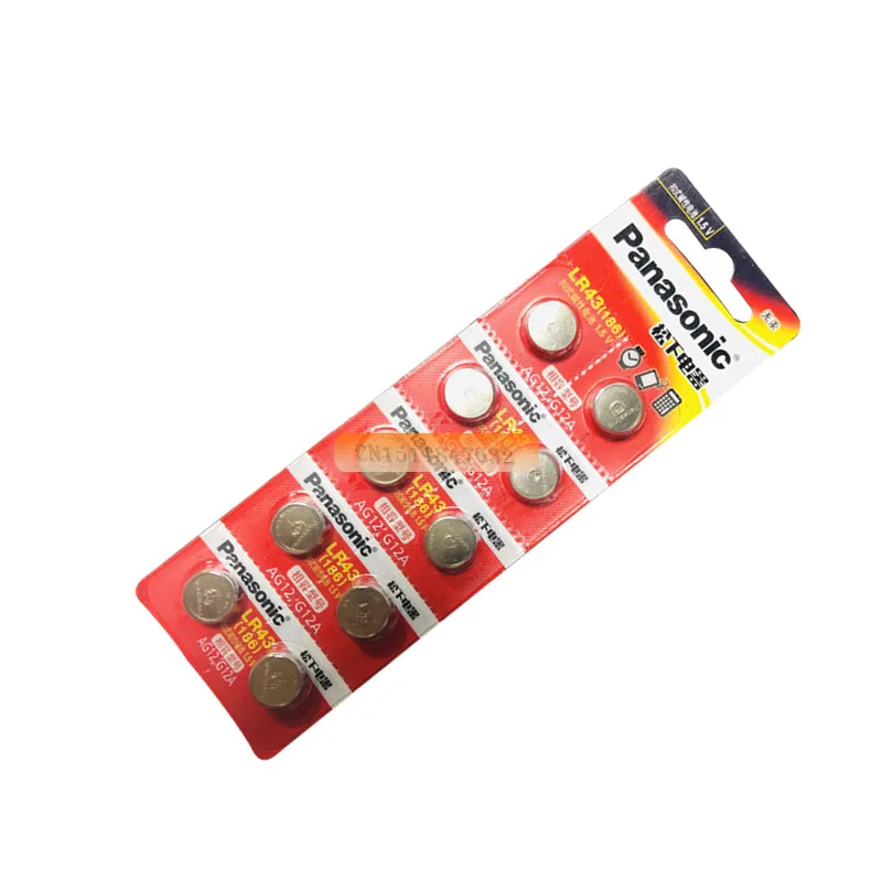 100 X PANASONIC AG12 LR43 186 0% Hg для часов и игрушек 1 5 V Cell щелочные батареи калькулятора
