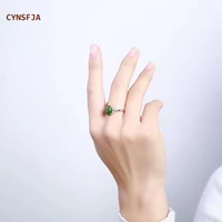cynsfja new real rare certified natural hetian jasper womens rings 925 silver luck amulet nephrite green jade ring fine jewelry
