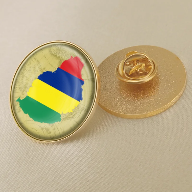 Герб Маврикия карта флаг Национальная эмблема брошь значки нагрудные знаки |