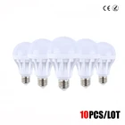Светодиодная лампа E27, 10 шт.лот, 3 Вт, 5 Вт, 7 Вт, 9 Вт, 12 Вт, 15 Вт, 110 В, 220 В, 230 В, 240 В