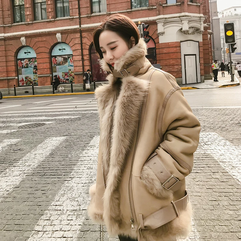 

Natural Fur Coat Female Sheep Shearling Motorcycle Real Leather Jackets for Women Winter Coats Mujeres Abrigos 19710 Pph1612