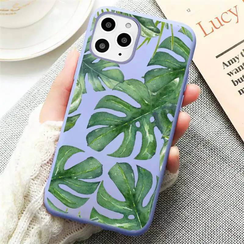 

Vintage Banana Leaves luxury Phone Case coque capa Candy Color for iPhone 11 12 mini pro XS MAX 8 7 6 6S Plus X SE 2020 XR