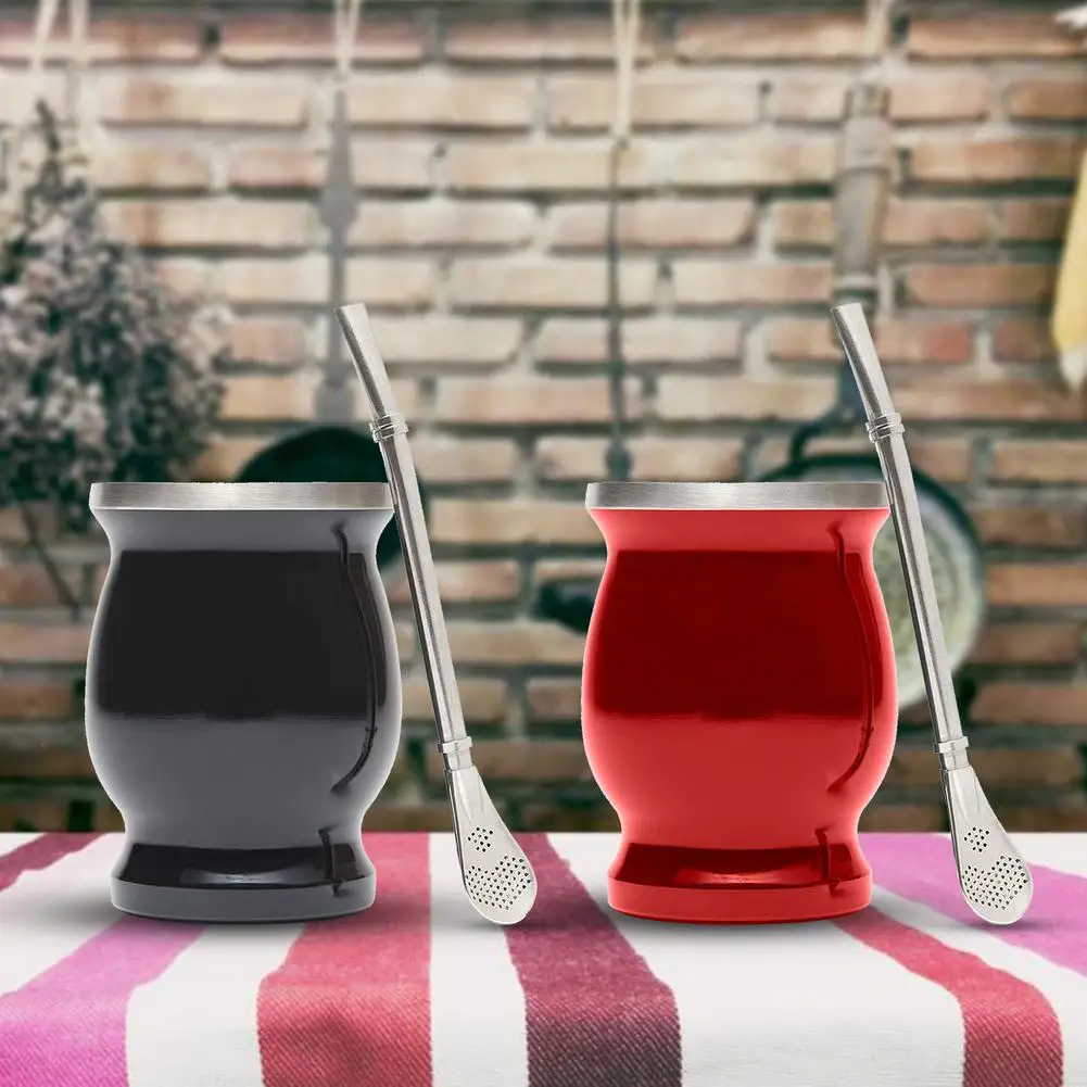 

Stainless Steel Mate Tea Cup Portable Water Bottle Outdoor Universal Tea Mug Cup Beer Cold Water Drinks Cup Office School