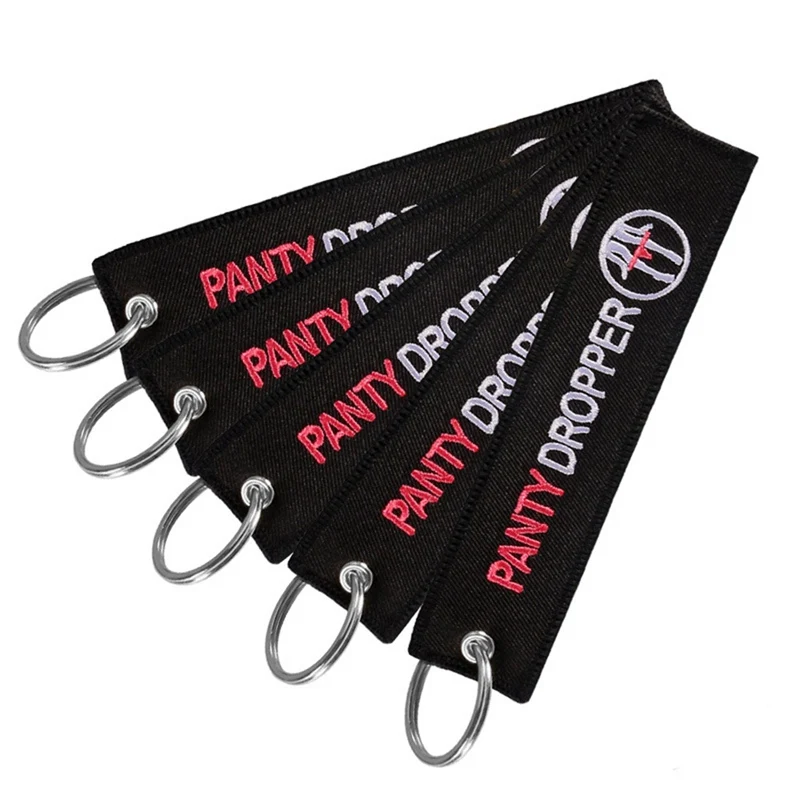 

Для цепочка для ключей автомобиля мотоцикла вышивкой флакон-капельница Стиль Брелок Украшение с кольцом для ключей тег