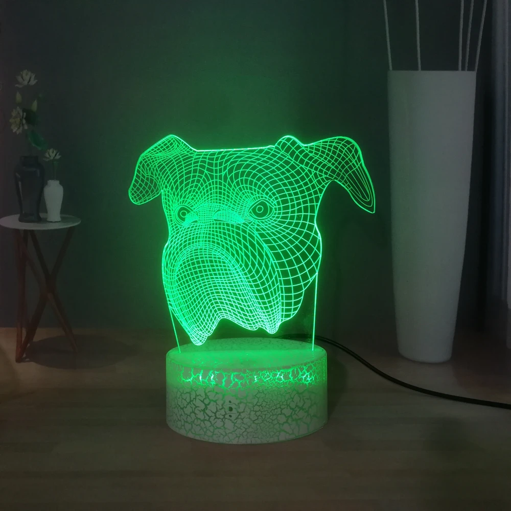 Прекрасный Мопс светодиодный ночной Светильник для детей милые рубашки