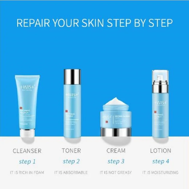 Успокаивающий набор для ухода за кожей WIS увлажняющий и освежающий Осветляющий